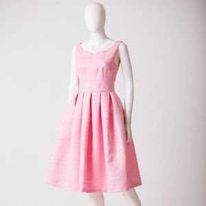 Lindy Bop 'Felicia' Pink Brocade Swing Dress
